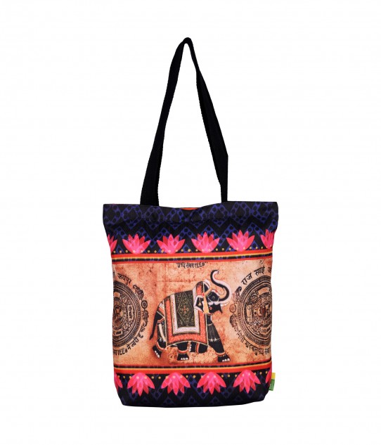 Indian Elephant RPET Tote Bag, Recycled from PET Bottles