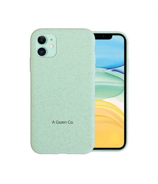 AGreenCo - 100% Natural Wheat Straw Case - iPhone 11 (2019), Mint Green