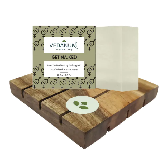 Handmade Organic Intimate Soap with Luxury Handcrafted Natural Neem Wood Soap Stand - 75 gms